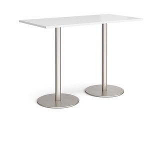 Monza rect poseur table round bases