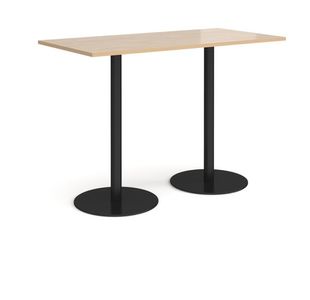 Monza rect poseur table round bases