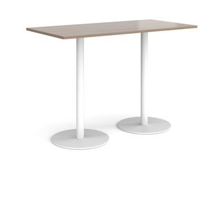 Monza rect poseur table round bases