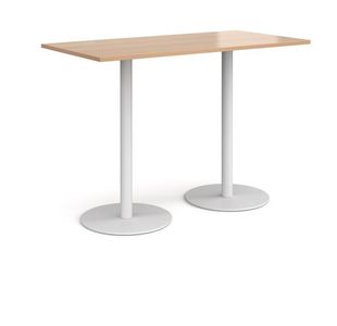 Monza rect poseur table round bases