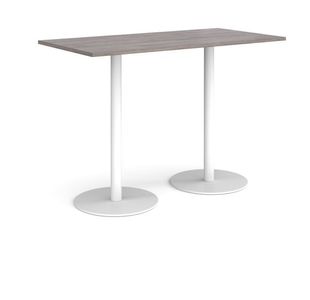 Monza rect poseur table round bases