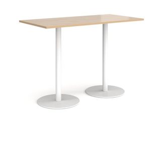 Monza rect poseur table round bases