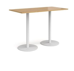 Monza rect poseur table round bases