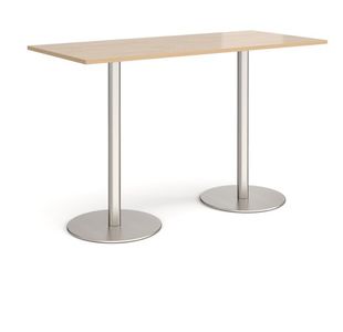 Monza rect poseur table round bases