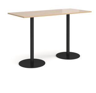 Monza rect poseur table round bases