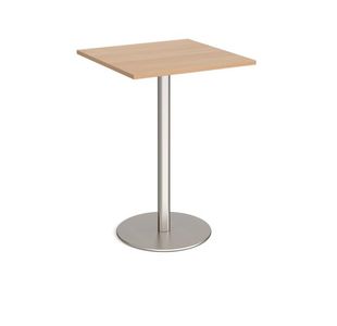 Monza square poseur table round base