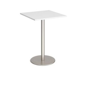 Monza square poseur table round base