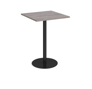 Monza square poseur table round base