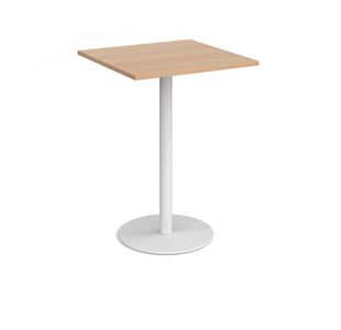 Monza square poseur table round base