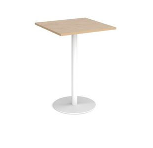 Monza square poseur table round base