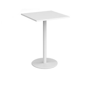 Monza square poseur table round base