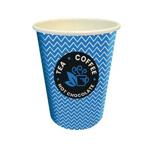 Cup 8oz Hot Drink Blue Pk50