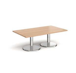 Pisa rect coffee table with round base