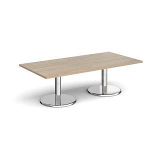 Pisa rect coffee table with round base