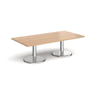 Pisa rect coffee table with round base