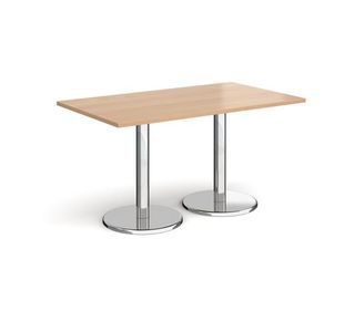 Pisa rect dining table with round base