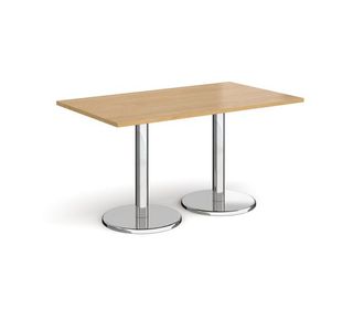 Pisa rect dining table with round base