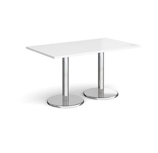 Pisa rect dining table with round base