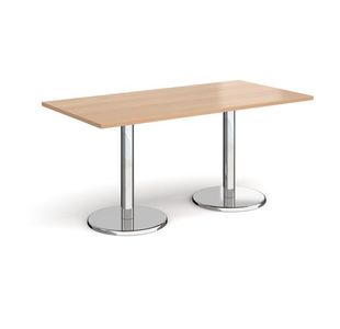 Pisa rect dining table with round base