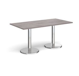 Pisa rect dining table with round base