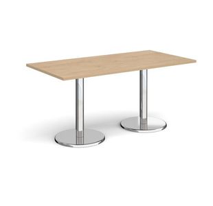 Pisa rect dining table with round base