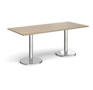 Pisa rect dining table with round base