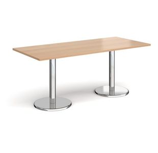 Pisa rect dining table with round bases