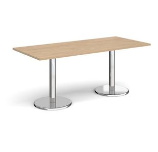 Pisa rect dining table with round base