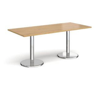 Pisa rect dining table with round bases