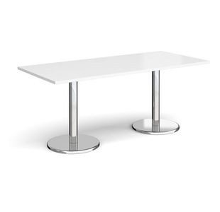 Pisa rect dining table with round bases