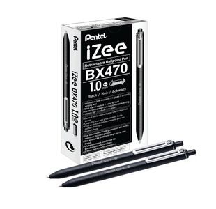 Pentel iZee R Blpt Pen 1.0 Blk Pk12