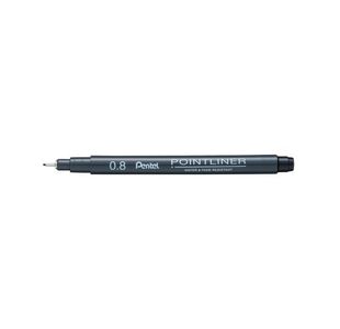 Pentel P/liner Pigmt Line 0.8 Blk 12