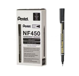 Pentel Perm Marker Ex Fine Blk Pk12