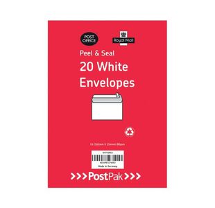 C6 P/Seal Wht 80gsm Env Pack 26 x20