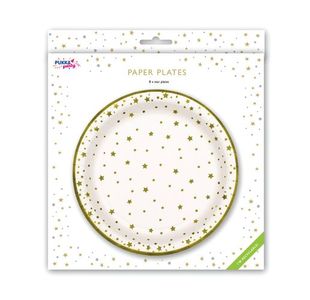 Paper Plates Christmas Stars Pk8