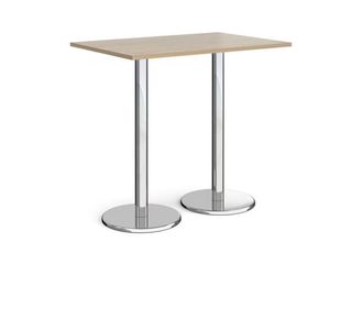 Pisa rect poseur table with round base