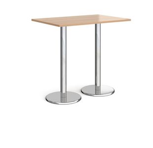 Pisa rect poseur table with round base