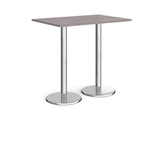 Pisa rect poseur table with round base