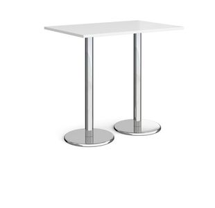 Pisa rect poseur table with round base