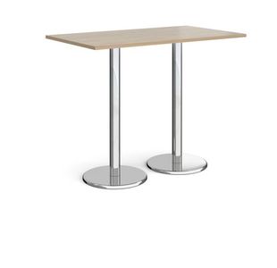 Pisa rect poseur table with round base