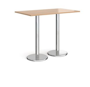 Pisa rect poseur table with round base