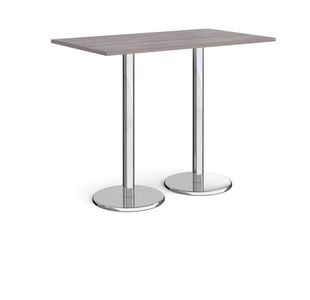 Pisa rect poseur table with round base