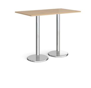 Pisa rect poseur table with round base