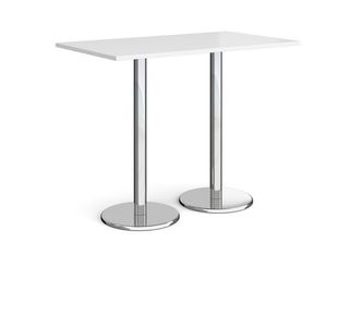 Pisa rect poseur table with round base