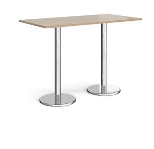 Pisa rect poseur table with round base