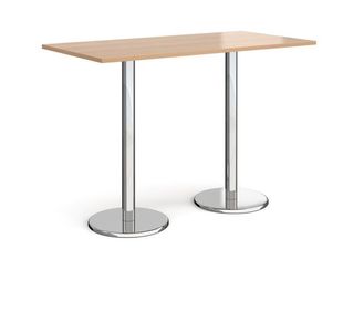 Pisa rect poseur table with round base