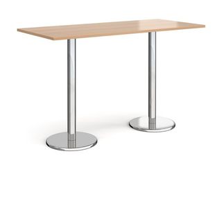 Pisa rect poseur table with round base