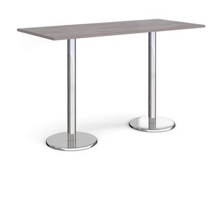 Pisa rect poseur table with round base