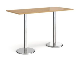 Pisa rect poseur table with round base