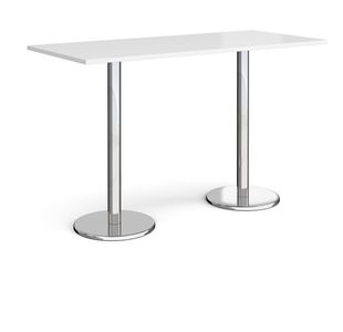 Pisa rect poseur table with round base